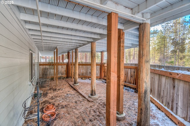 view of yard featuring fence