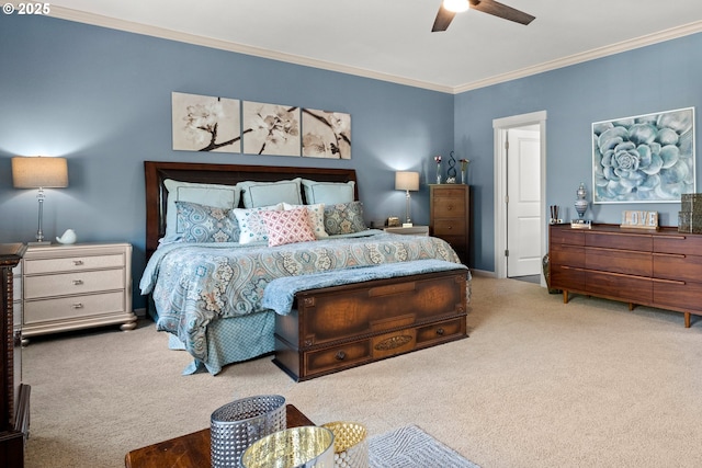 6244 SE Jess Ct, Hillsboro, OR 97123 - carpeted bedroom featuring ceiling fan and ornamental molding