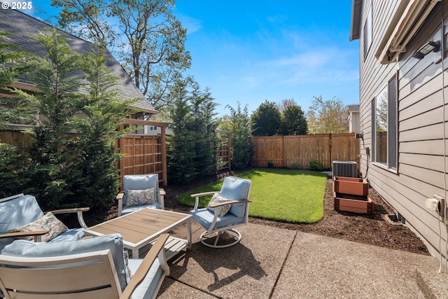 6244 SE Jess Ct, Hillsboro, OR 97123 - view of patio with a fenced backyard and central AC unit