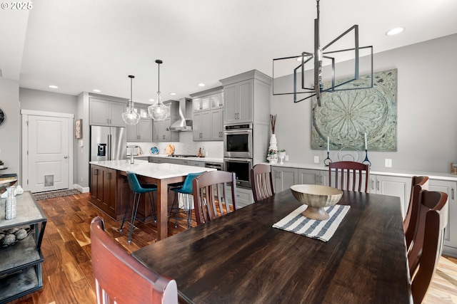 6244 SE Jess Ct, Hillsboro, OR 97123 - dining room featuring recessed lighting and dark wood-type flooring