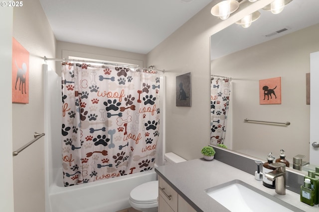 6910 SE Lamphier St, Milwaukie, OR 97222 - bathroom featuring vanity, toilet, and shower / bath combo with shower curtain