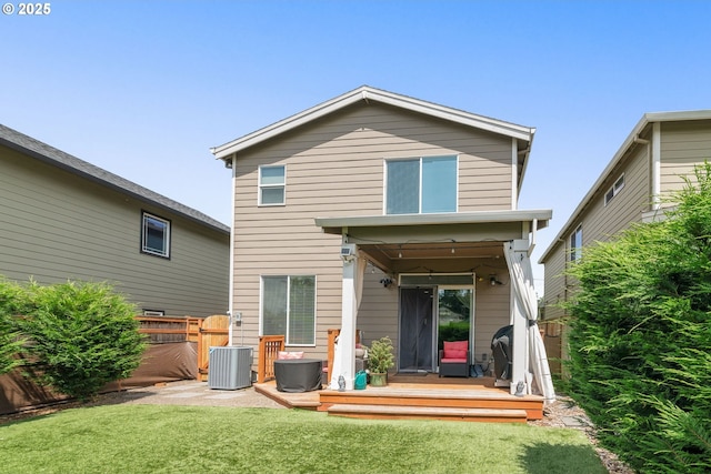 6910 SE Lamphier St, Milwaukie, OR 97222 - back of house featuring a deck and central air condition unit
