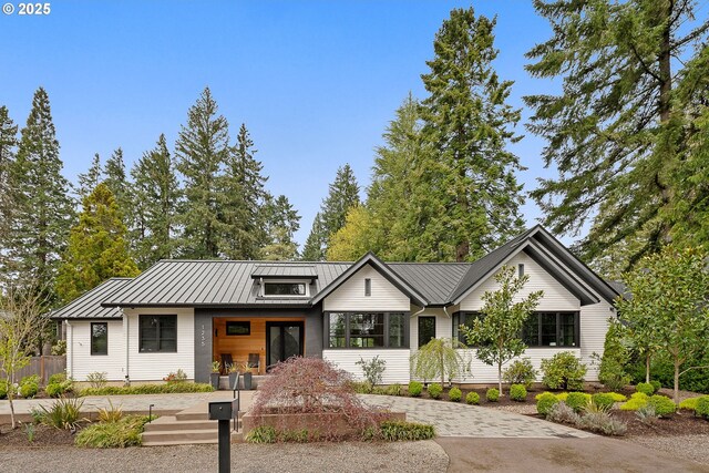 1235 Andrews Rd, Lake Oswego, OR 97034 - view of front of property featuring a standing seam roof and a metal roof