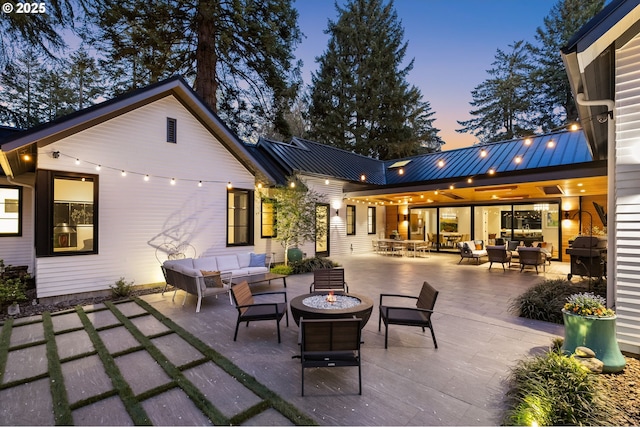 1235 Andrews Rd, Lake Oswego, OR 97034 - view of patio / terrace with an outdoor living space with a fire pit and area for grilling