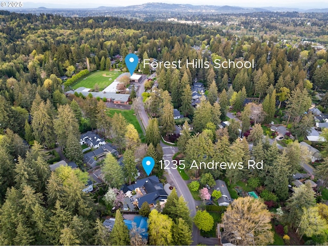 1235 Andrews Rd, Lake Oswego, OR 97034 - aerial view of a heavily wooded area