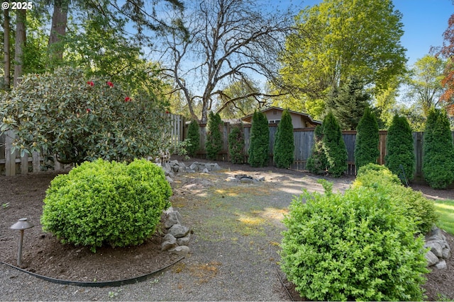 view of yard with fence