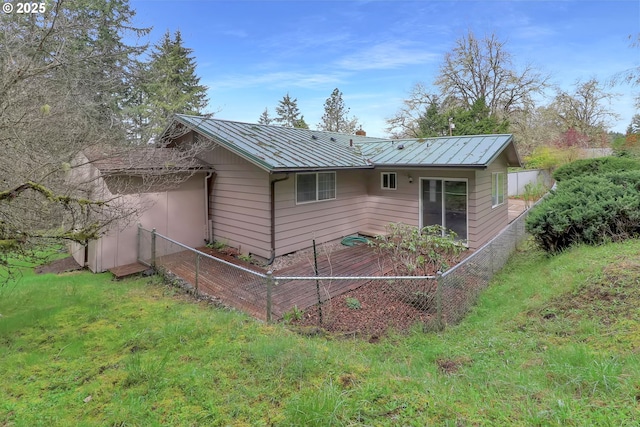 29652 Lusk Rd, Eugene, OR 97405 - rear view of property featuring metal roof and a standing seam roof