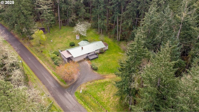 29652 Lusk Rd, Eugene, OR 97405 - aerial view of property and surrounding area featuring a heavily wooded area