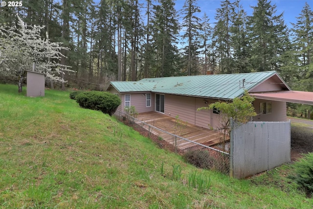 29652 Lusk Rd, Eugene, OR 97405 - rear view of property with metal roof