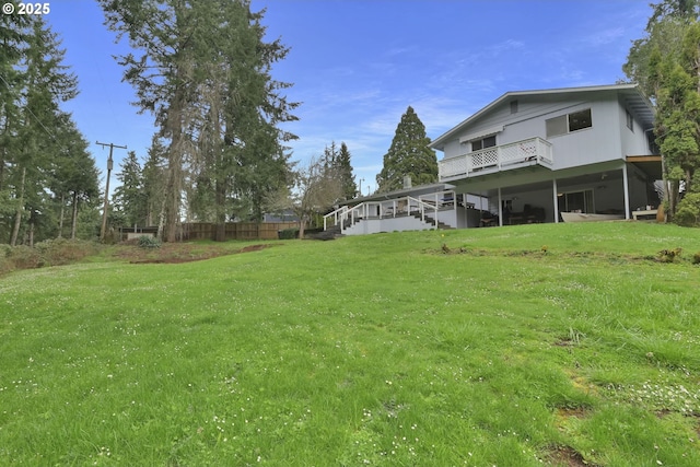 85304 Nestle Way, Pleasant Hill, OR 97455 - view of green lawn with a wooden deck