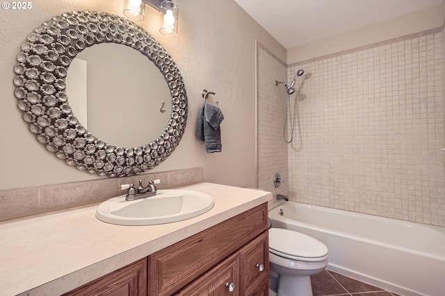 16127 NE Caples Rd, Brush Prairie, WA 98606 - bathroom featuring vanity, shower / bath combination, and tile patterned flooring