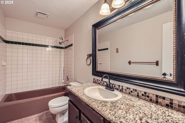 16127 NE Caples Rd, Brush Prairie, WA 98606 - bathroom with vanity, shower / tub combination, and tile patterned floors