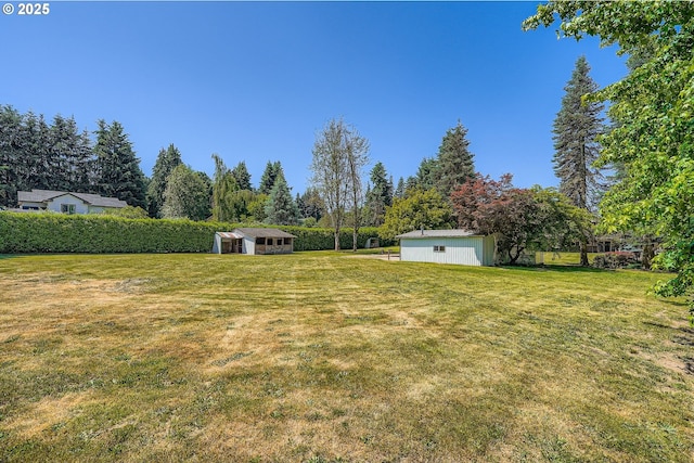 16127 NE Caples Rd, Brush Prairie, WA 98606 - view of grassy yard featuring an outdoor structure and an outbuilding