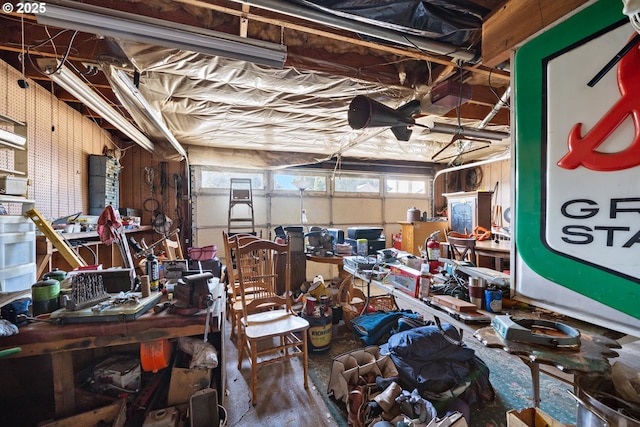 520 Elm Ave, Tillamook, OR 97141 - misc room featuring a garage and a workshop area