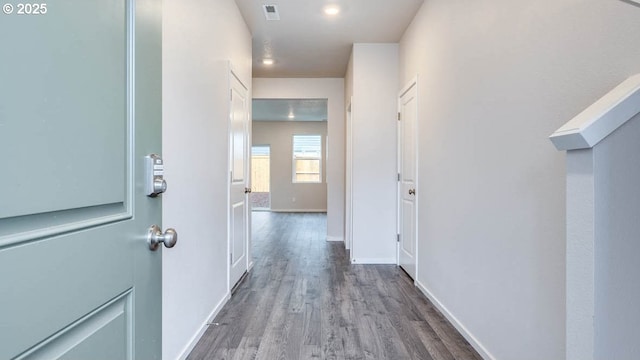 247 Stella St, Salem, OR 97301 - corridor featuring wood finished floors and recessed lighting