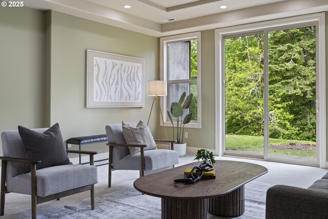 24800 SW Big Fir Rd, West Linn, OR 97068 - living area with plenty of natural light, carpet, and recessed lighting