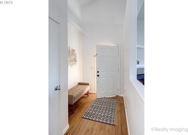 mudroom featuring light wood-type flooring