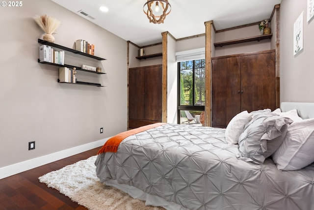 22961 SE Filbert Rd, Eagle Creek, OR 97022 - bedroom with baseboards, wood finished floors, and recessed lighting