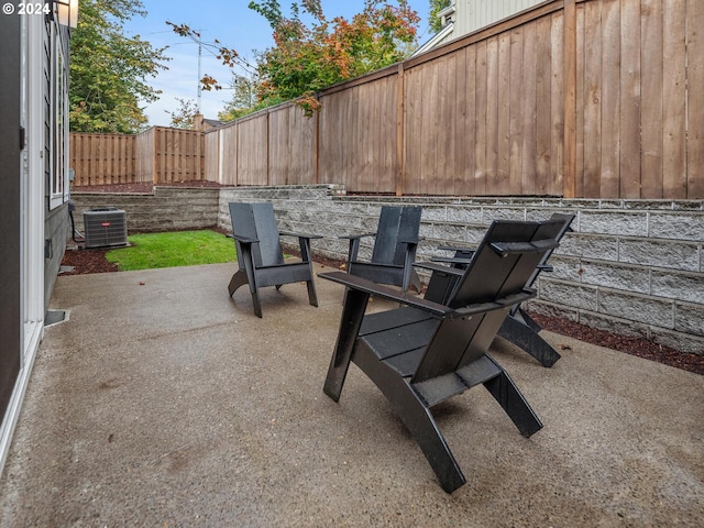 view of patio featuring central AC unit