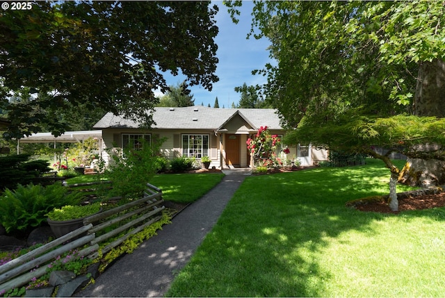 77690 Brock Rd, Oakridge, OR 97463 - ranch-style home featuring a front yard