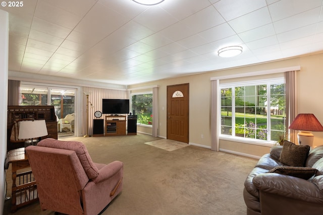 77690 Brock Rd, Oakridge, OR 97463 - living room featuring carpet and baseboards