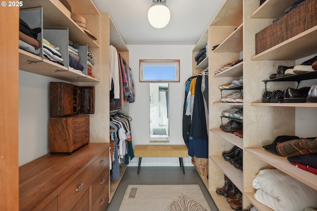 view of walk in closet