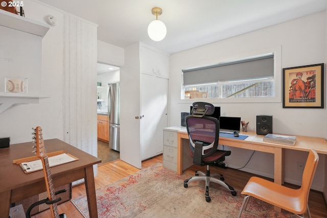 office area featuring light wood-style floors