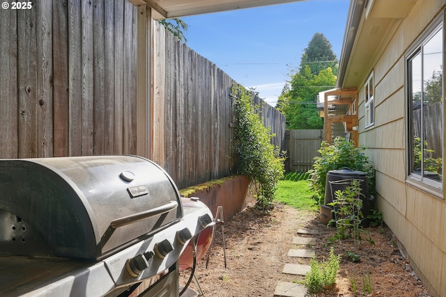 exterior space featuring a fenced backyard