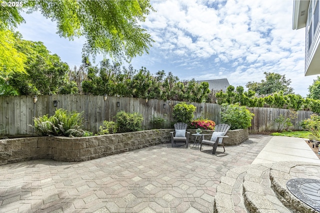view of patio / terrace featuring a fenced backyard
