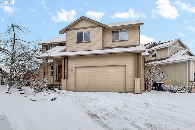 view of front of house with a garage