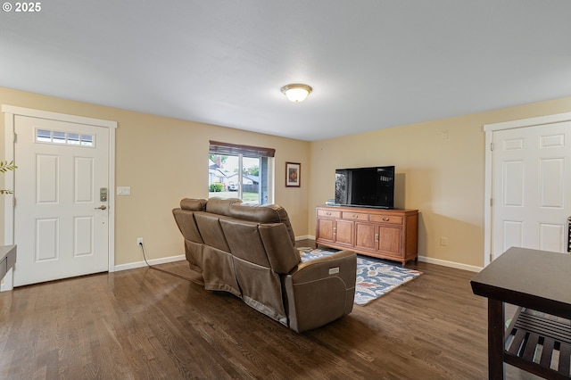 13420 SW 2nd St, Beaverton, OR 97005 - living area featuring dark wood-style flooring and baseboards