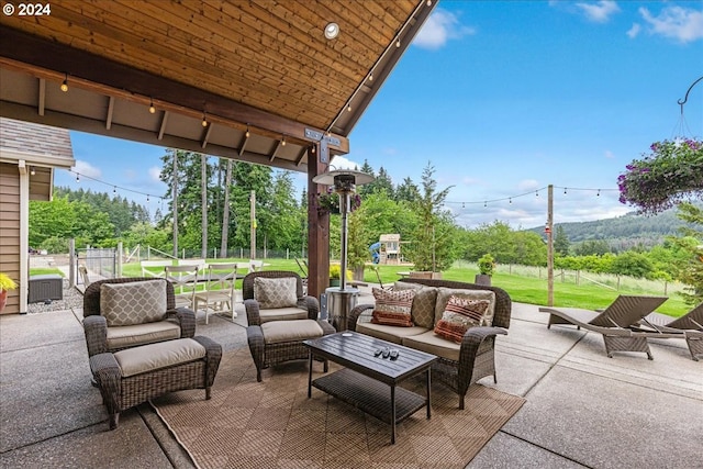 view of patio featuring outdoor lounge area