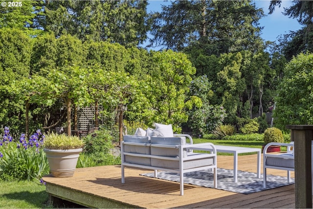 3132 SE 58th Ave, Portland, OR 97206 - wooden deck with an outdoor living space