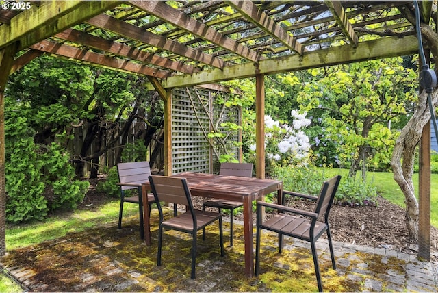 3132 SE 58th Ave, Portland, OR 97206 - view of patio / terrace featuring a pergola and outdoor dining area