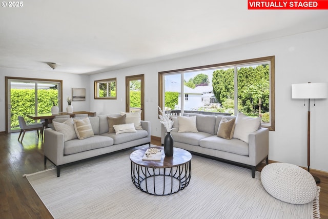 3132 SE 58th Ave, Portland, OR 97206 - living room with wood finished floors and baseboards