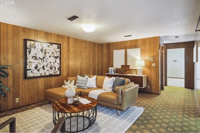 10776 SE Idleman Rd, Happy Valley, OR 97086 - living area with a textured ceiling, wooden walls, and an office area