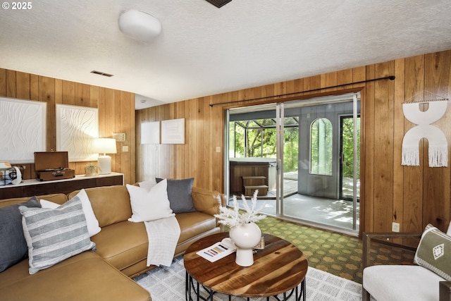 10776 SE Idleman Rd, Happy Valley, OR 97086 - living area with wood walls and a textured ceiling