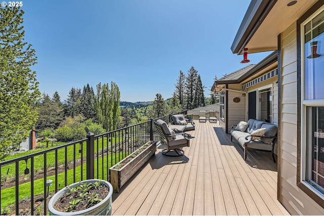 deck with outdoor lounge area