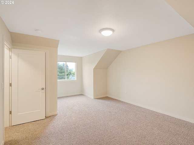 bonus room featuring light carpet