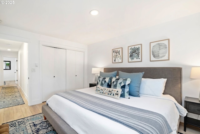 90 Beach Dr, Manzanita, OR 97130 - bedroom with wood finished floors, a closet, and recessed lighting