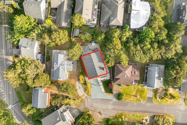90 Beach Dr, Manzanita, OR 97130 - aerial perspective of suburban area with property boundaries highlighted