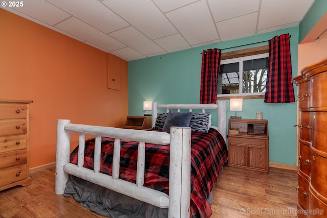 bedroom featuring light hardwood / wood-style floors