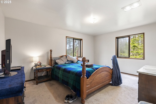 272 Whipple Tree Dr, Yoncalla, OR 97499 - bedroom featuring light colored carpet, multiple windows, and baseboards