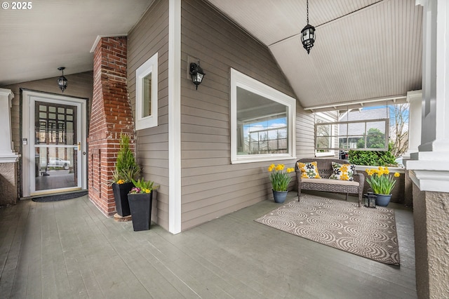 view of patio with a porch