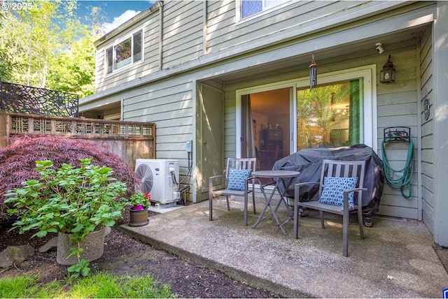 4880 SW Scholls Ferry Rd Unit 14, Portland, OR 97225 - view of patio / terrace featuring ac unit and fence