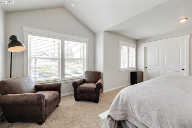 12241 Mimosa Way, Oregon City, OR 97045 - bedroom with carpet flooring, multiple windows, and vaulted ceiling