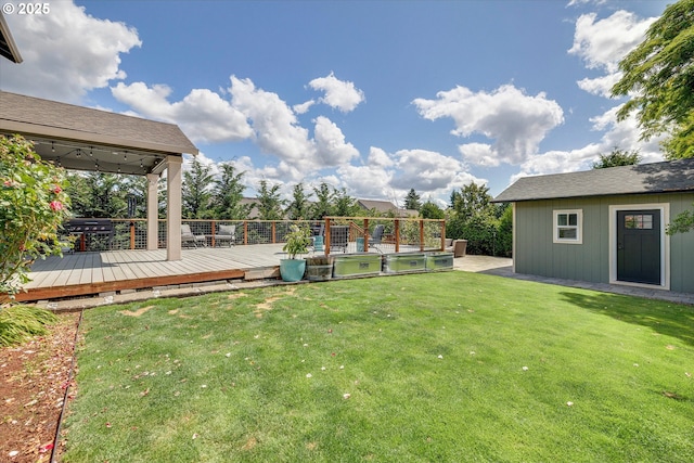 12241 Mimosa Way, Oregon City, OR 97045 - view of grassy yard with a wooden deck