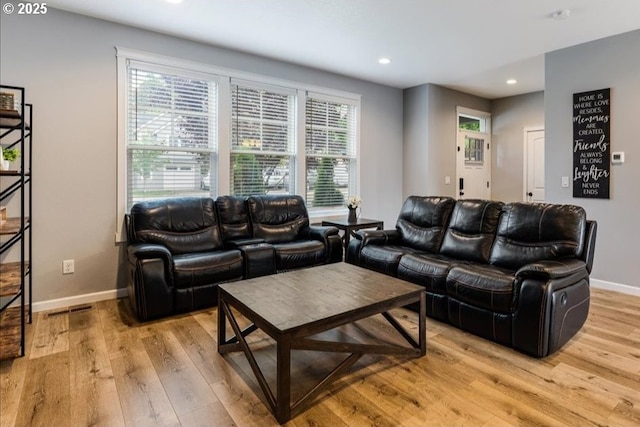 2341 Turnbull Ct, Forest Grove, OR 97116 - living room featuring light wood-style floors and recessed lighting
