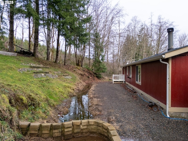 view of yard with a deck