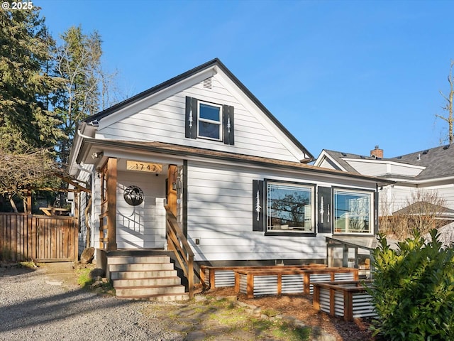 view of bungalow-style home